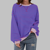 Gessie | Randig Långärmad Sweatshirt Med Rund Halsringning