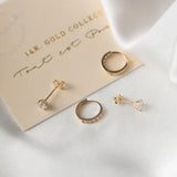 Chic Dara Brillane Gold Stone Earring Set