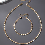 Elegant 18k Guld Halsband och Armband Set