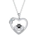 Little Feet Hundtassavtryck Halsband med Zirkonia