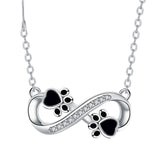 Infinity Pawsavtryck Halsband med Zirkonia Stenar