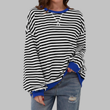 Gessie | Randig Långärmad Sweatshirt Med Rund Halsringning