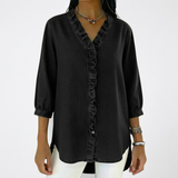 Christa – Elegant Blus Med Volangdetaljer
