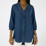 Christa – Elegant Blus Med Volangdetaljer