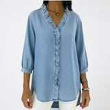 Christa – Elegant Blus Med Volangdetaljer