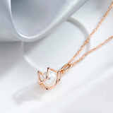 Exklusivt Geometriskt Halsband med Roséguld och Pärlor