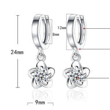 Sterling Silver Lila och Vita Zirkon Örhängen