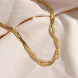 Tidlöst Set med Guldpläterat Halsband och Armband