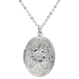 Tidlös Oval Fotolocket Halsband med Gravyr
