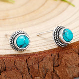 Retro Bohemian Turquoise Imitation Stud Earrings