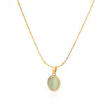 Elegant Guld Rostfritt Stål Vattendroppe Opal Hänge Halsband