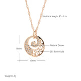 Elegant roséguld kristallblommans halsband