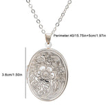 Tidlös Oval Fotolocket Halsband med Gravyr