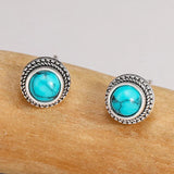 Retro Bohemian Turquoise Imitation Stud Earrings