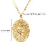 Tidlös Oval Fotolocket Halsband med Gravyr