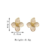 Elegant Vita Emalj Blomformade Örhängen