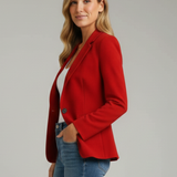 Clara Damblazer Med Slagkrage Och Enkel Knappstängning