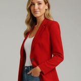Clara Damblazer Med Slagkrage Och Enkel Knappstängning