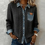 Ambra | Patchwork-tröja med denimdetaljer