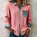 Ambra | Patchwork-tröja med denimdetaljer