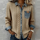 Ambra | Patchwork-tröja med denimdetaljer