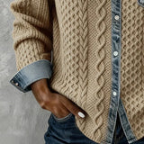 Ambra | Patchwork-tröja med denimdetaljer