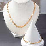 Elegant 18k Guld Halsband och Armband Set