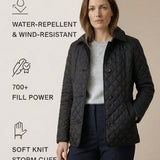Joanna Quiltad Jacka Med Knappar