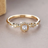 Retro Kristall Guld Ring