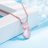 Rosa stens katt-halsband med zirkon