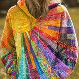 Laura | Bohemisk flerfärgad patchwork-hoodie