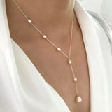 Elegant Vintage Hängande Halsband med Pärlor