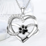 Infinity Hjärta & Tass Halsband i 925 Sterling Silver med Zirkonia Stenar